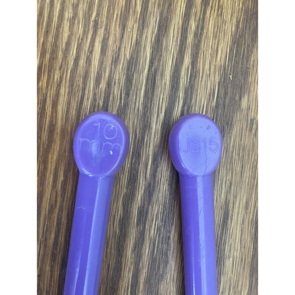 Knitting Needles Purple US 15 10 MM Plastic - Picture 2 of 2